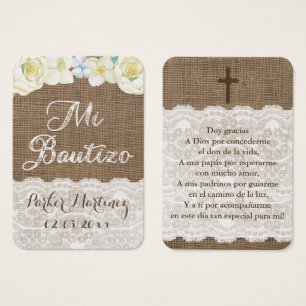 Latino Baptisse Tag Recuerdo de Bautizo Card