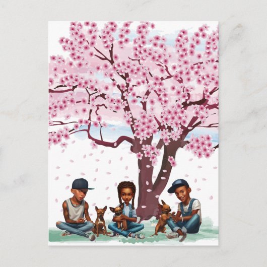 Latino Boys mit Chihuahuas Postkarte (Vorderseite)