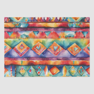 Latino Bright Watercolor Blanket Muster Decodierun Seidenpapier