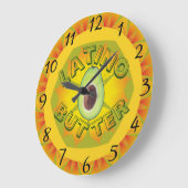 Latino Butter Wall Clock Große Wanduhr (Winkel)