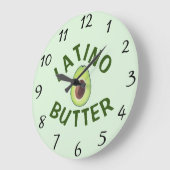 Latino Butter Wall Clock Große Wanduhr (Winkel)