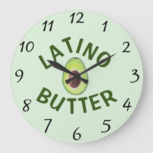 Latino Butter Wall Clock Große Wanduhr (Vorderseite)