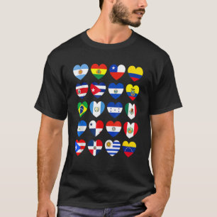 Latino Countries Flag Herzstück Shirt Hispanic Her