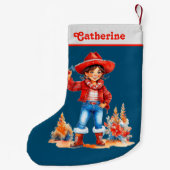 Latino Cowgirl Vaquera Weihnachten Kleiner Weihnachtsstrumpf (Rückseite)