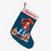 Latino Cowgirl Vaquera Weihnachten Kleiner Weihnachtsstrumpf (Vorderansicht (hängend))