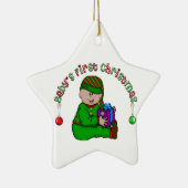Latino Elf Baby 1. Weihnachtsdekoration Keramikornament (Rechts)