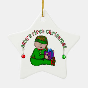 Latino Elf Baby 1. Weihnachtsdekoration Keramikornament