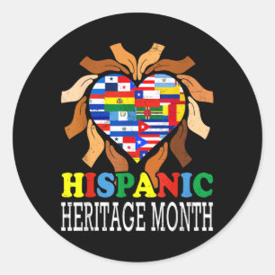 Latino-Flagge Herz National Hispanic Heritage Mont Runder Aufkleber