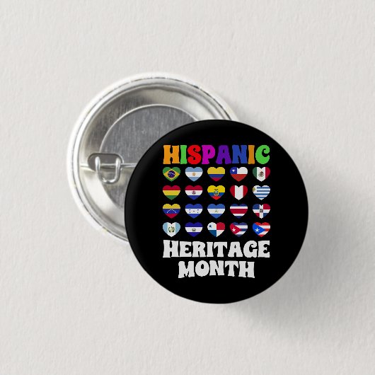 Latino-Länder: Herzenslust, glückliche Feier Button (Vorne & Hinten)
