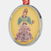 Latino-Puppe Silbernes Ornament (Links)