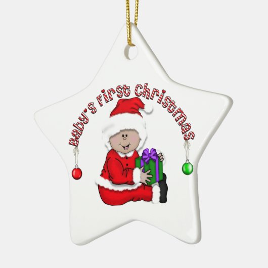 Latino Santa Baby 1. Weihnachtsdekoration Keramik Ornament (Links)