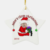Latino Santa Baby 1. Weihnachtsdekoration Keramik Ornament (Hinten)