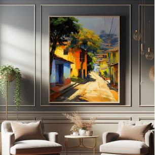Latino Town Landscape Impressionismus Fotodruck