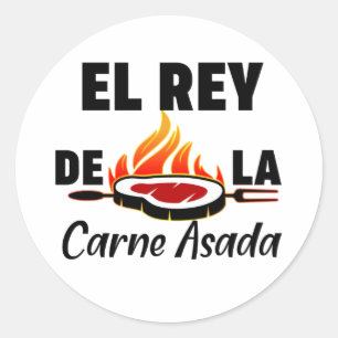Latino Vater El Rey de la Carne Asada Runder Aufkleber