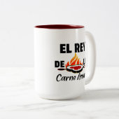 Latino Vater El Rey de la Carne Asada  Zweifarbige Tasse (VorderseiteRechts)