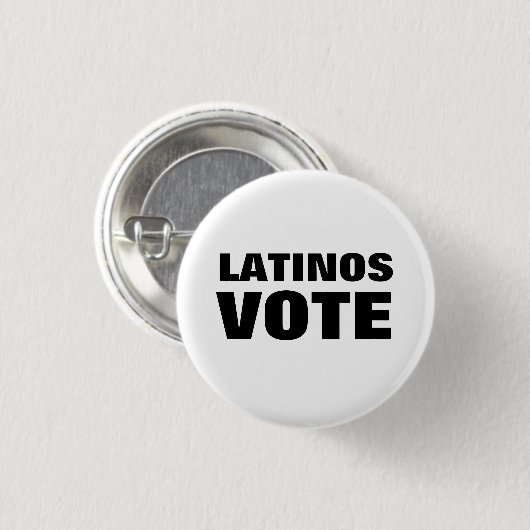 Latinos Abstimmung über Latino Schwarz und Weiß mo Button (Vorne & Hinten)