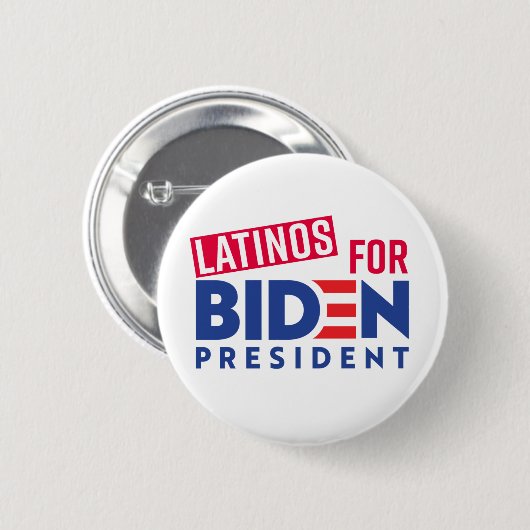 Latinos für Joe Biden Round Button (Vorne & Hinten)