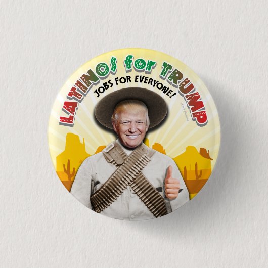 LATINOS FÜR TRUMP Hispanic Pancho Villa Bandito Button (Vorderseite)