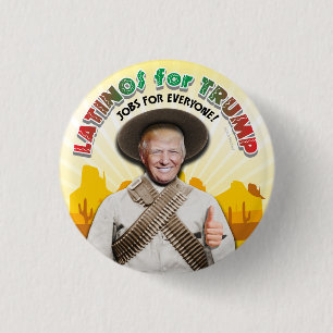 LATINOS FÜR TRUMP Hispanischer Pancho Villa Bandit Button
