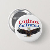Latinos für Trump Red, White & Blue Eagle Button (Vorne & Hinten)