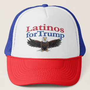 Latinos für Trump Red, White & Blue Eagle Truckerkappe