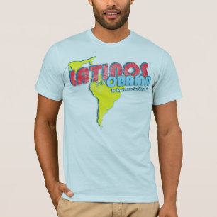 Latinos Por Obama 4-Distressed T-Shirt