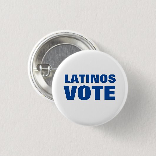 Latinos Wählen Sie die Stimme latino weiß und blau Button (Vorne & Hinten)