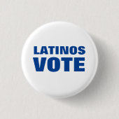 Latinos Wählen Sie die Stimme latino weiß und blau Button (Vorderseite)