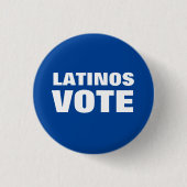 Latinos Wählen Sie für Latino Blau und Weiß modern Button (Vorderseite)