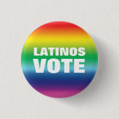 Latinos Wählen Sie Regenbogenfarben Gay Pride mode Button (Vorderseite)