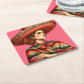 Latinx Sarape Gastgeschenk Rechteckiger Pappuntersetzer (angewinkelt)