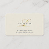 Latitude 33 KWLuxus Minimalist Basic Visitenkarte (Rückseite)