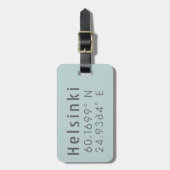 Latitude Longitude Helsinki Gepäckanhänger (Vorderseite vertikal)