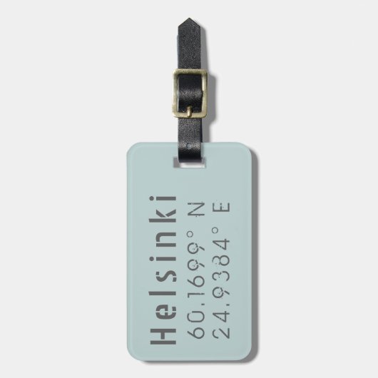 Latitude Longitude Helsinki Gepäckanhänger (Vorderseite vertikal)