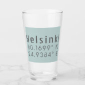 Latitude Longitude Helsinki Glas (Vorderseite)
