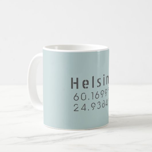 Latitude Longitude Helsinki Kaffeetasse (Vorderseite Links)