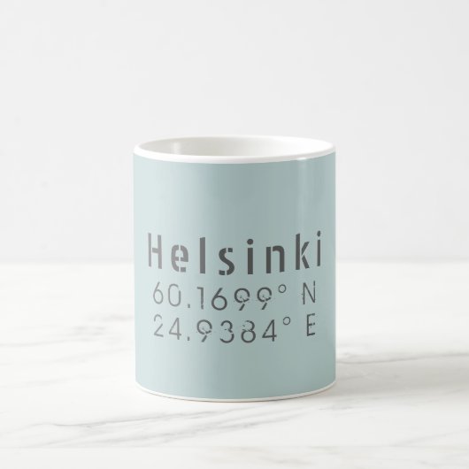 Latitude Longitude Helsinki Kaffeetasse (Mittel)