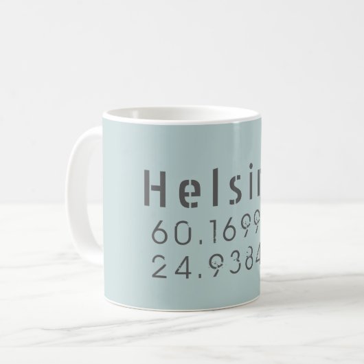 Latitude Longitude Helsinki Kaffeetasse (Vorderseite Links)