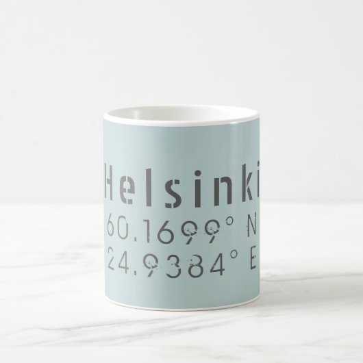 Latitude Longitude Helsinki Kaffeetasse (Mittel)