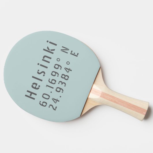 Latitude Longitude Helsinki Tischtennis Schläger (Seitenansicht)