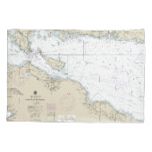 Latitude Longitude Mackinac Island Nautic Chart Kissenbezug (Rückseite)