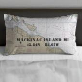 Latitude Longitude Mackinac Island Nautic Chart Kissenbezug