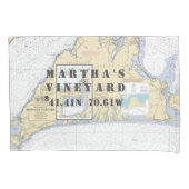 Latitude Longitude Martha's Vineyard Nautical Kissenbezug (Vorderseite)