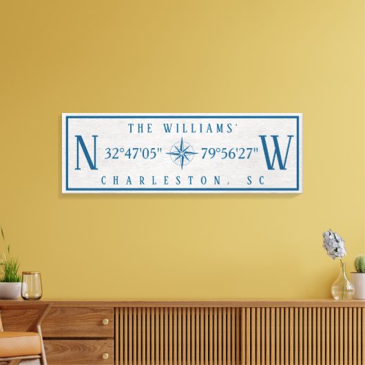 Latitude Longitude Personalized Family Name Wrap Leinwanddruck (Insitu (Wohnzimmer))