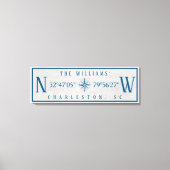 Latitude Longitude Personalized Family Name Wrap Leinwanddruck (Vorderseite)