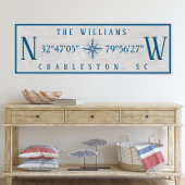 Latitude Longitude Personalized Family Name Wrap Leinwanddruck