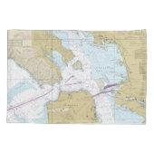 Latitude Longitude San Francisco CA Nautic Chart Kissenbezug (Rückseite)