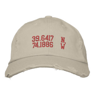 LATITUDES LONGITUDES LBI BESTICKTE BASEBALLKAPPE