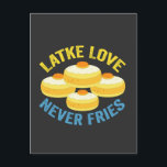 Latke Liebe Fries Funny Jewish Hanukkah Geschenk Postkarte<br><div class="desc">hanukkah, jüdisch, chanukah, menorah, dreidel, Geschenk, Geburtstag, Urlaub, Latte</div>