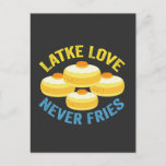 Latke Liebe Fries Funny Jewish Hanukkah Geschenk Postkarte<br><div class="desc">hanukkah, jüdisch, chanukah, menorah, dreidel, Geschenk, Geburtstag, Urlaub, Latte</div>